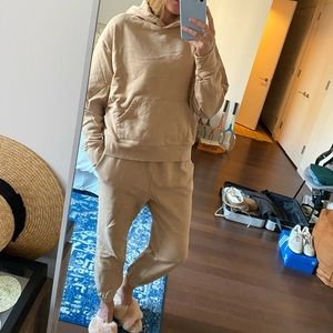 Tan Matching Sweatsuit Set